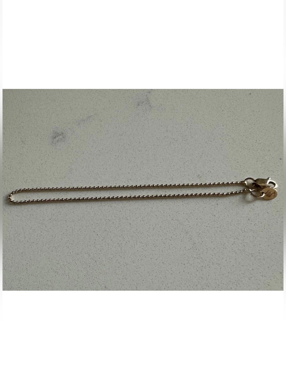Sarah Elise 0.8mm 14k Yellow Solid Gold Beaded Chain Bracelet 6.25 inches